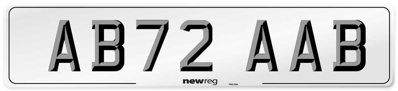 AB72 AAB Number Plate from New Reg